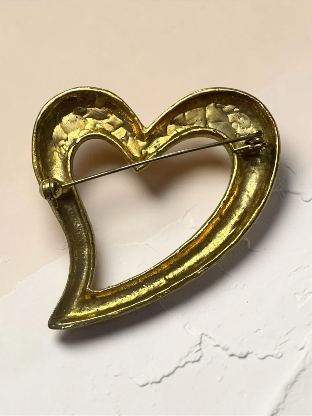 Gold Heart Pin Brooch - Women Jewelry